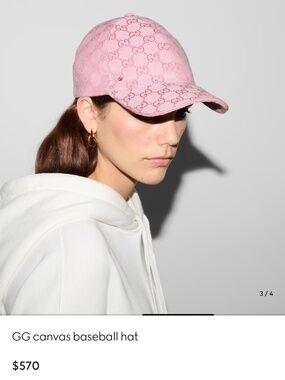 Authentic pink Gucci baseball cap